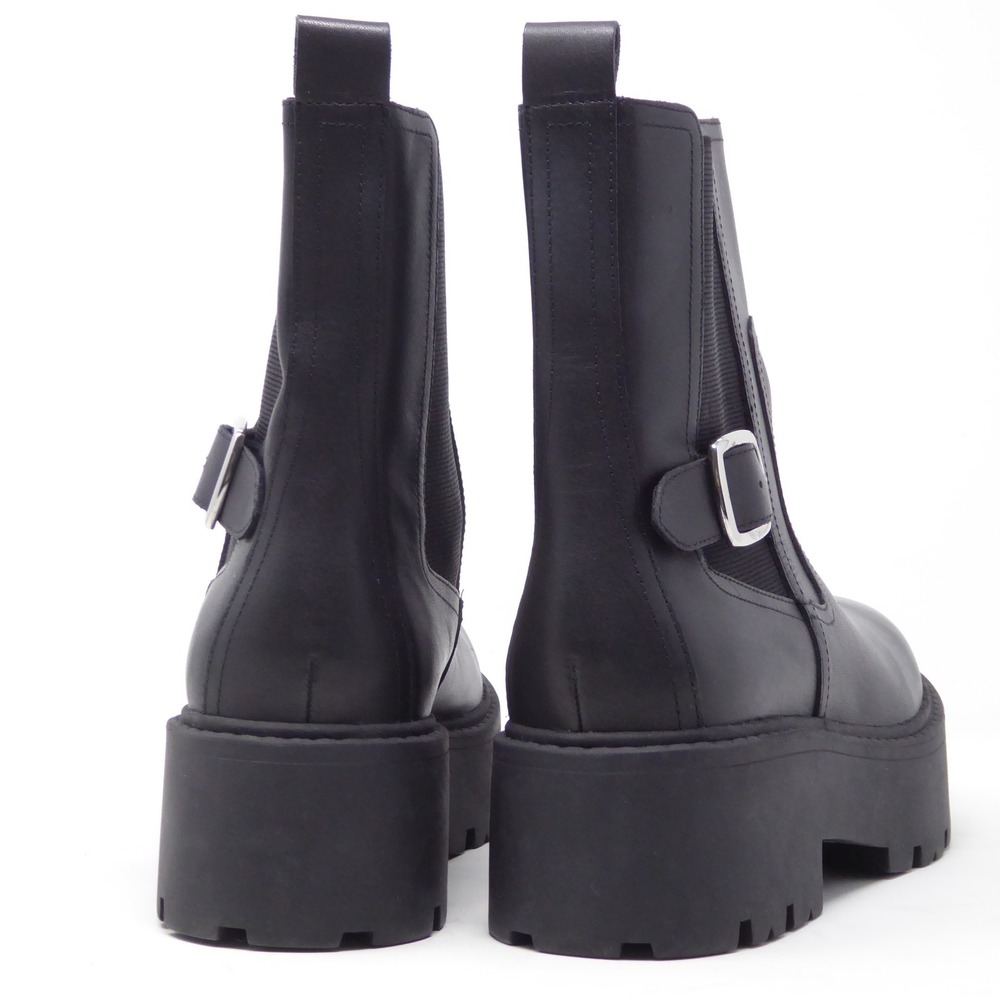 Marc Fisher Dacilla Womens Boots Black Leather Platform Chelsea Buckle 6.5 - Picture 6 of 11